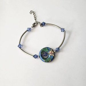 Vintage Cloisonne Floral Beaded Bracelet
